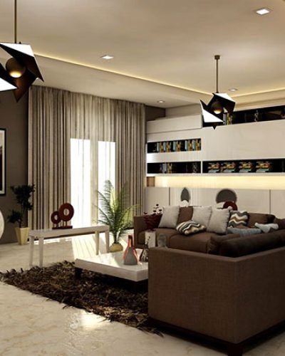 rectangular white coffee table near brown leather sofa